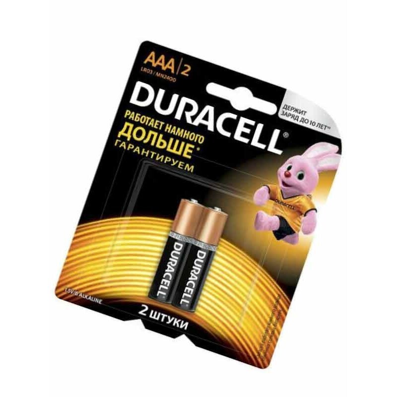 Duracell батарейка basic aaa lr03-2bl мизинчиковые 2 шт.