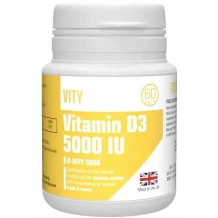 Vity Витамин Д3 5000МЕ Д-Вити 5000 таблетки массой 276 мг 60 шт.