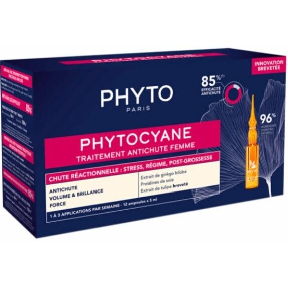 Сыворотка Phyto Phytocyane против реакционного выпадения волос для женщин флаконы 5 мл 12 шт.