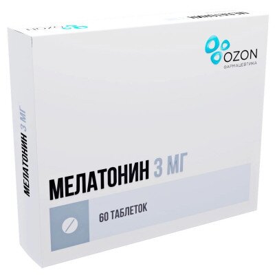 Мелатонин 3 мг 60 шт. таблетки п.п.о.