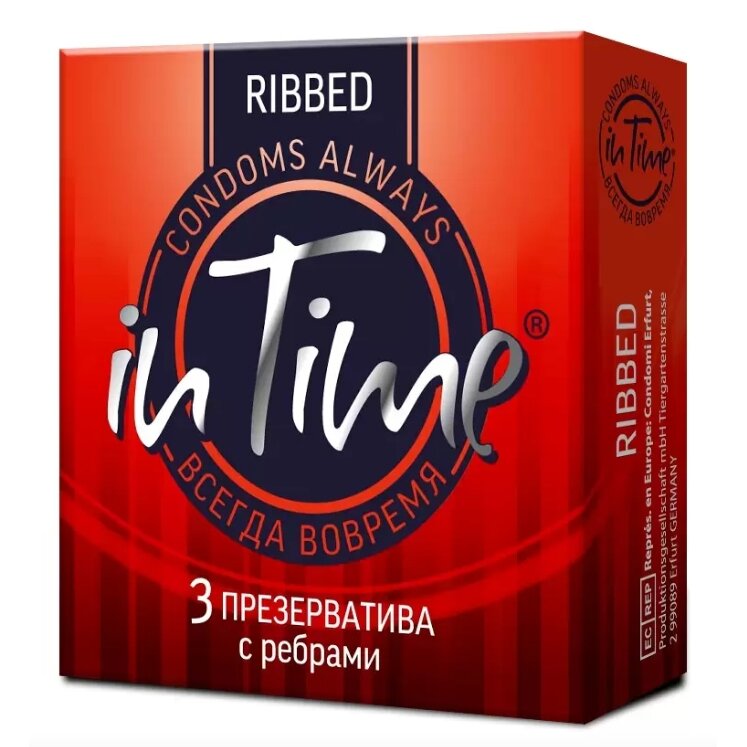 Презервативы In Time Ribbed с ребрами 3 шт.