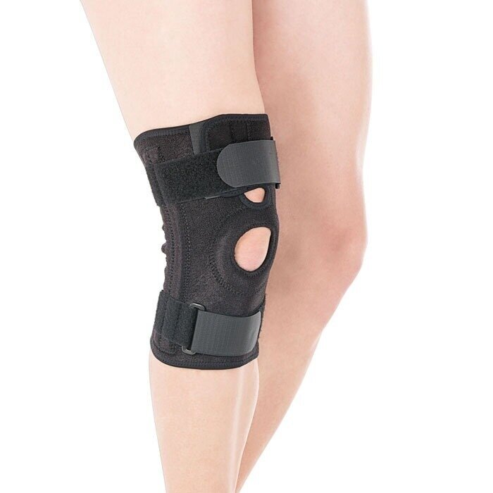 Бандаж на коленный сустав Тривес Т.44.12 (Т-8512) со спиральными ребрами жесткости черный р.ХХL