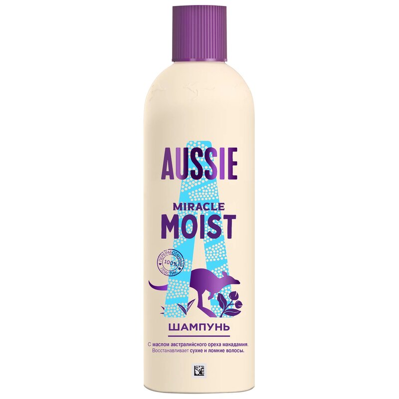 Aussie miracle moist шампунь 300мл для сухих/поврежденных волос