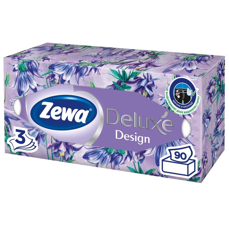 Салфетки Zewa Deluxe Design трехслойные 90 шт.