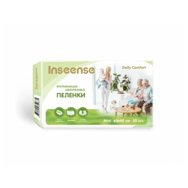 Пеленки одноразовые Inseense Daily Comfort 60х40 см 30 шт.