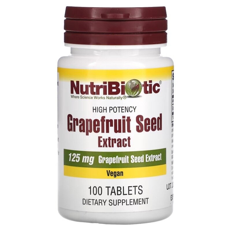 Семена грейпфрута NutriBiotic экстракт 125 мг 100 таблеток