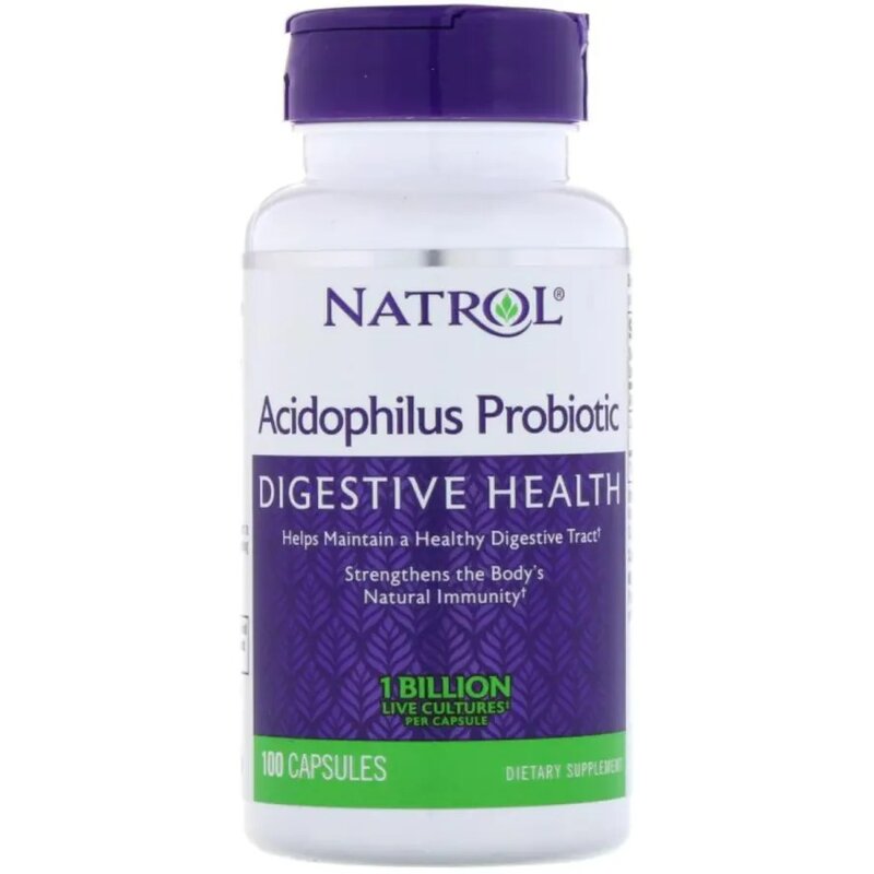 Natrol Ацидофилюс Пробиотик 100 мг капсулы массой 396 мг 100 шт.