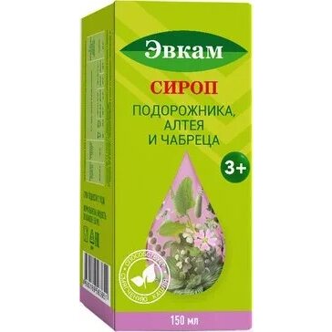 Эвкам сироп подорожника, алтея и чабреца 150 мл