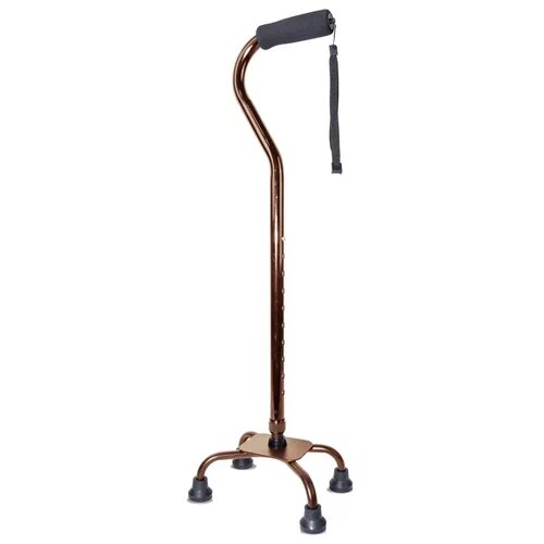 Трость инвалидная AmRus телескопическая металлическая с 4-мя опорами бронзовая amcq 21