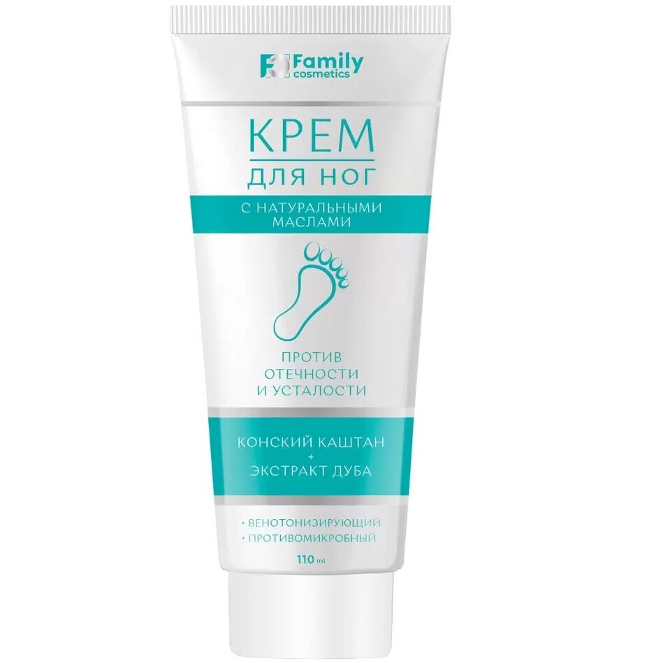 Крем для ног Family Cosmetics с экстрактами конского каштана и дуба 110 мл