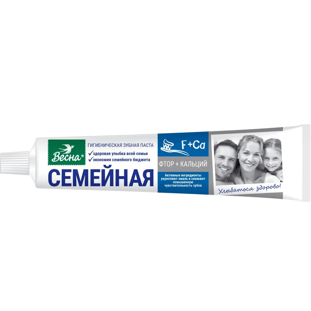 Зубная паста Семейная фтор/кальций 90 г