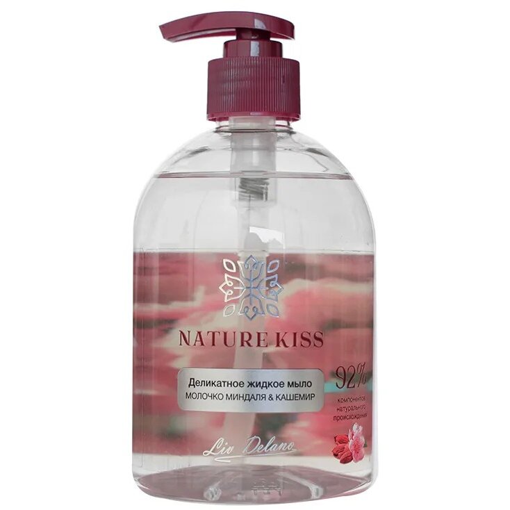 Мыло жидкое Nature Kiss Молочко миндаля и кашемир деликатное 480 мл