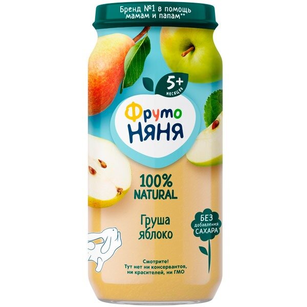 Пюре ФрутоНяня яблоко-груша с 5 мес. 250 г