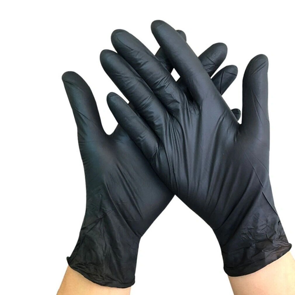 Перчатки нитриловые смотровые неопудренные Safe&Care gloves черные размер s 1 шт. пара