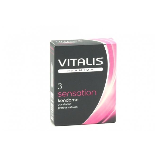 Презервативы Vitalis Premium sensation с кольцами/точками ширина 53 мм 3 шт.