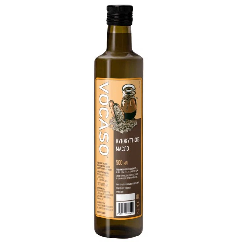 Масло Vocaso кунжутное холодного отжима нерафинированное 500 мл