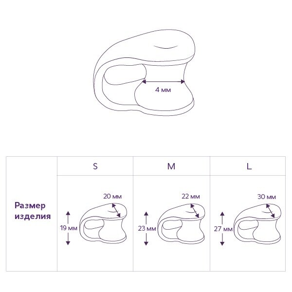 Перегородка межпальцевая Тривес СТ-54.6 с кольцом на палец стопы р.M 23х22 мм