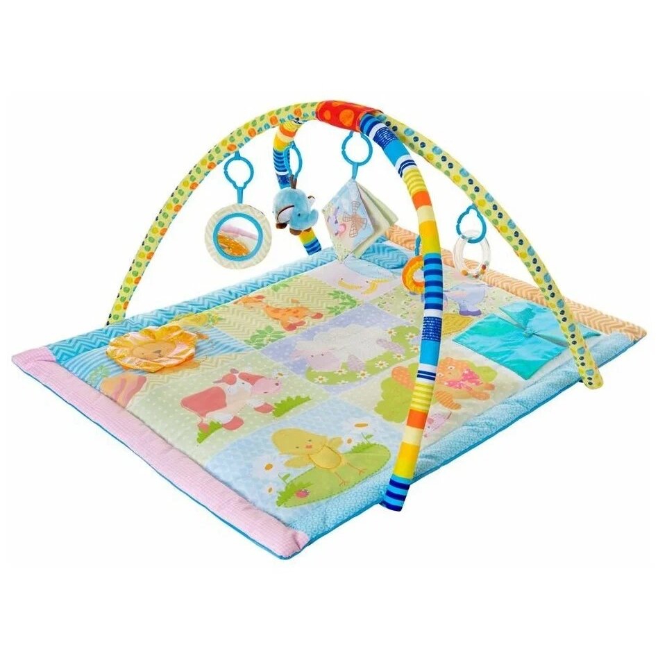 Развивающий коврик Мир Детства Любимые животные голубой 90 х 66 см арт. 27142