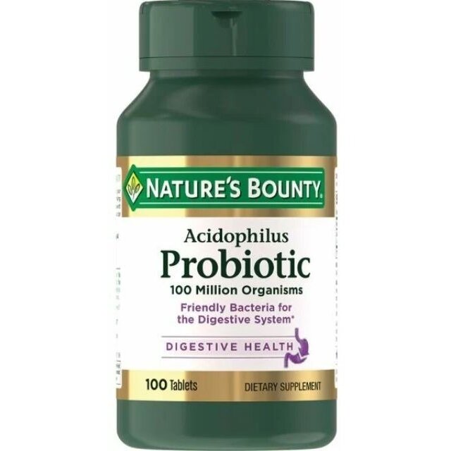 Ацидофилус пробиотик Nature's Bounty таблетки 200 мг 100 шт.