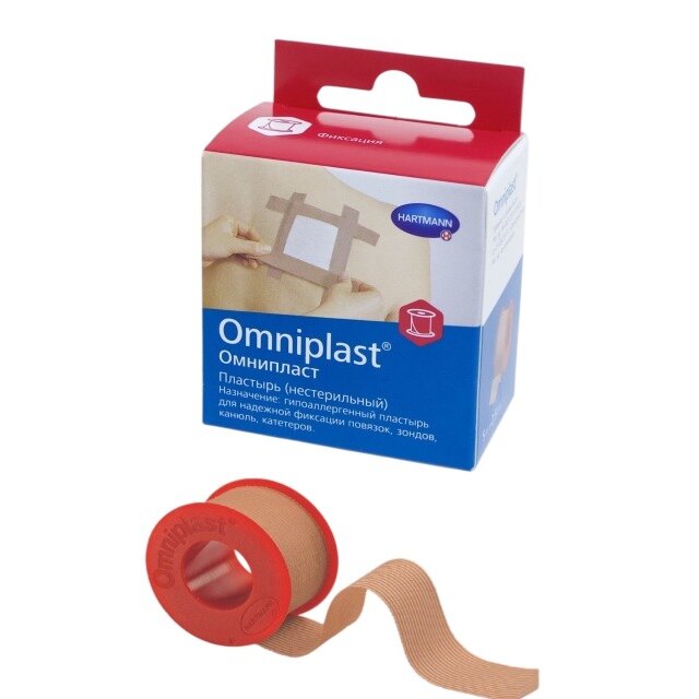 Пластырь фиксирующий Hartmann Omniplast текстильный телесный 2,5 х 920 см