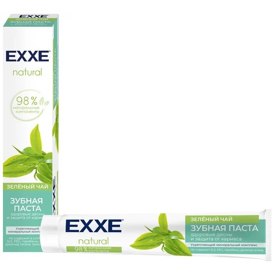 Зубная паста Экс (Exxe) natural зеленый чай 75 мл