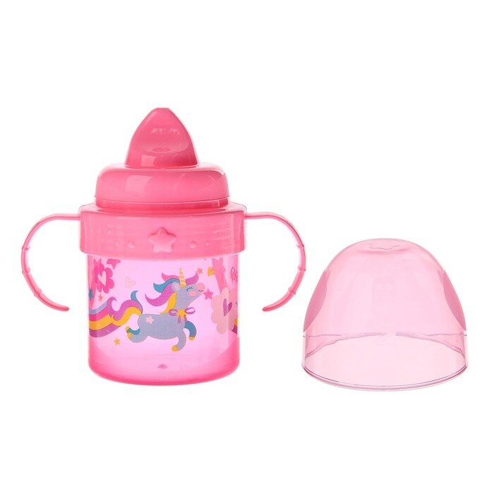 Поильник Mum&Baby арт.3725820 Волшебная пони с твердым носиком и ручками розовый 150 мл