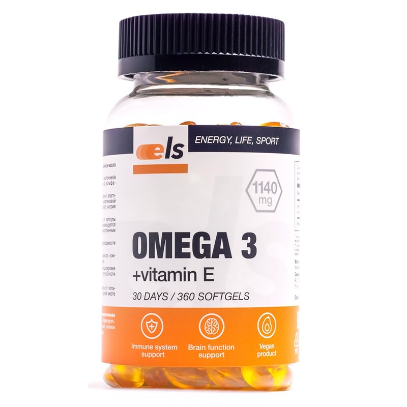 Омега-3 льняное масло с витамином Е капсулы 350 мг 360 шт. (банка)