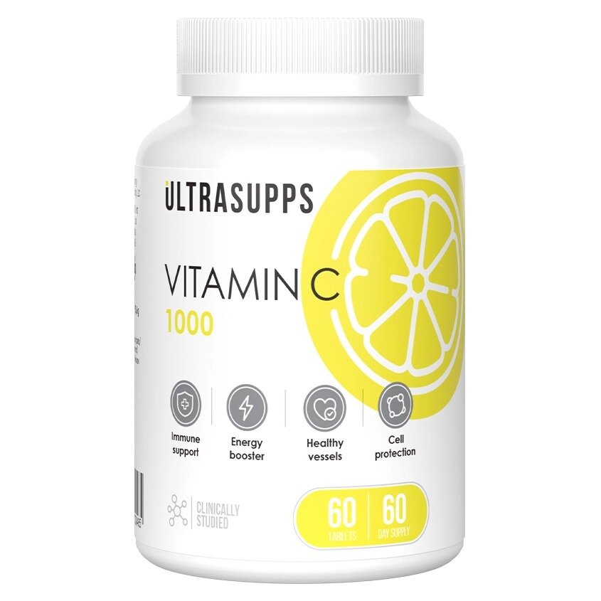 Витамин С UltraSupps таблетки 900 мг 60 шт.