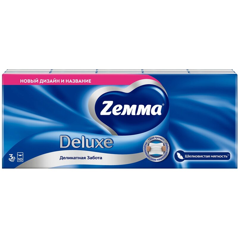 Платочки носовые Zemma Deluxe 10 x 10 шт.