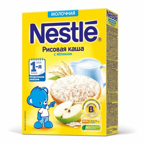 Каша молочная Нестле (Nestle) рис/яблоко 200 г