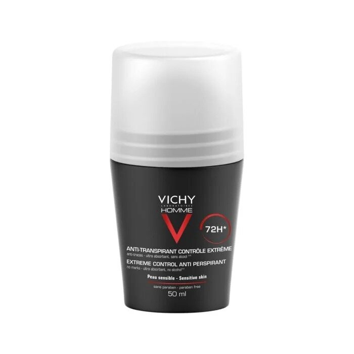 Дезодорант-антиперспирант Виши (Vichy) Homme Invisible Resist шариковый мужской против пятен 72 часа 50 мл