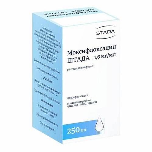 Моксифлоксацин Штада раствор для инфузий 1,6 мг/мл 250 мл флакон 4 шт.