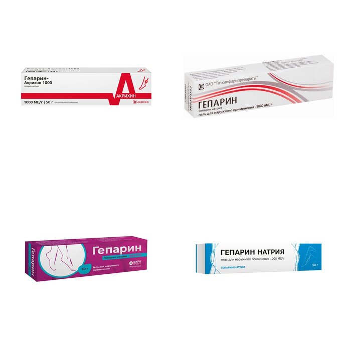 Гепарин гель для наружного применения 1000 МЕ/г 50 г (любой производитель)