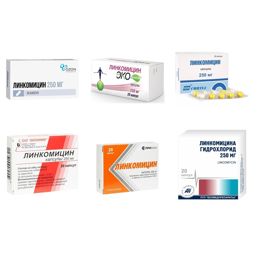 Линкомицин капсулы 250 мг 20 шт. (любой производитель)