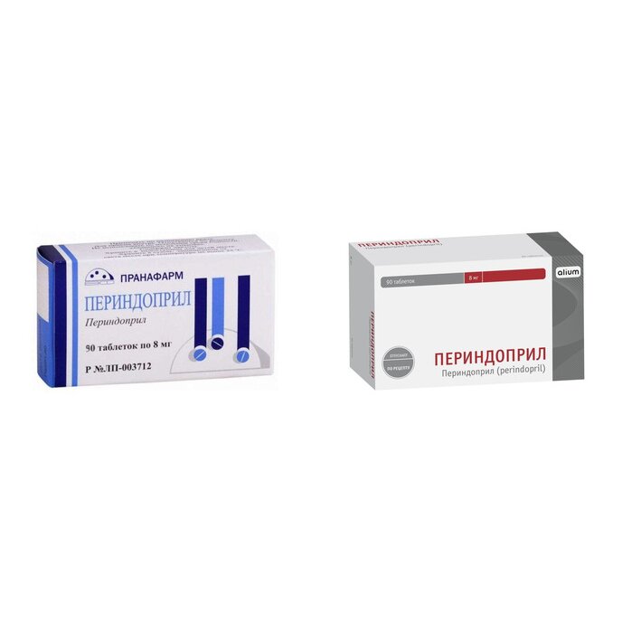 Периндоприл таблетки 8 мг 90 шт. (любой производитель)