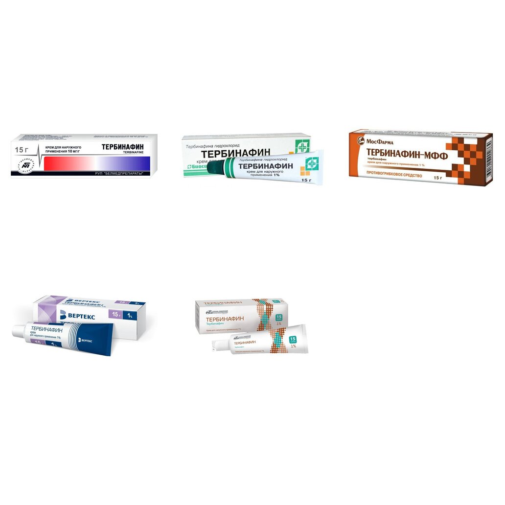 Тербинафин крем 1% 15 г (любой производитель)