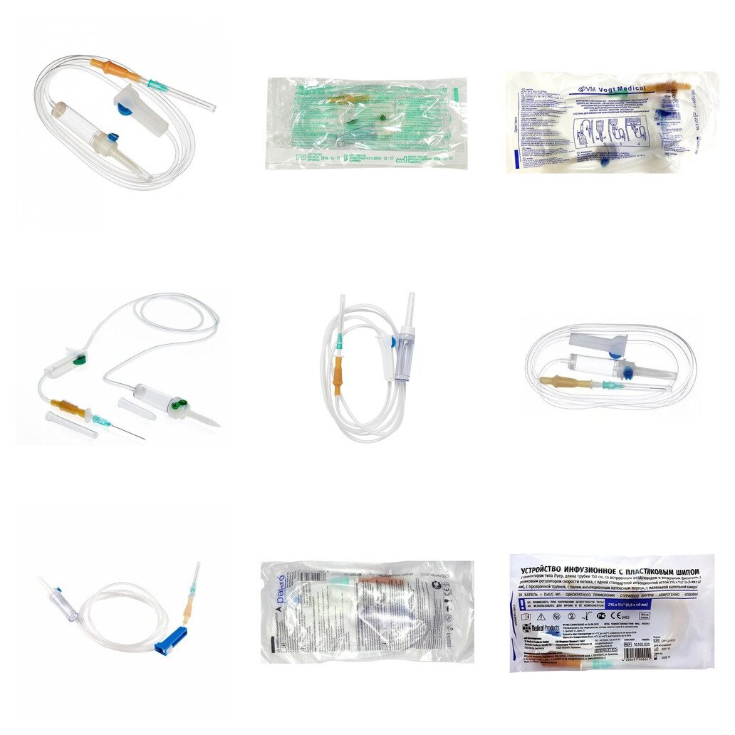 Система инфузионная с иглой 21G 0,8х40 мм и пластиковым шипом 1 шт. (любой производитель)