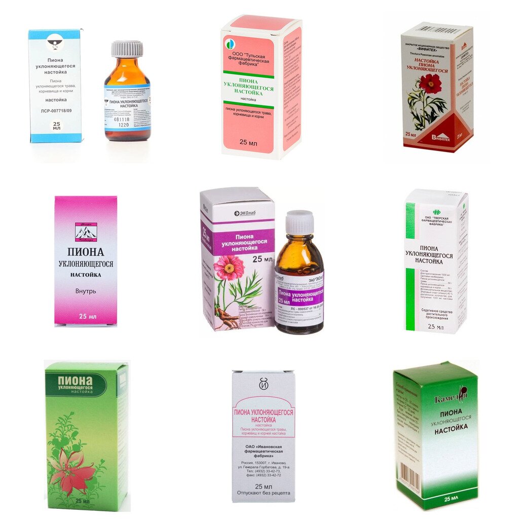 Пиона уклоняющегося настойка 25 мл (любой производитель)