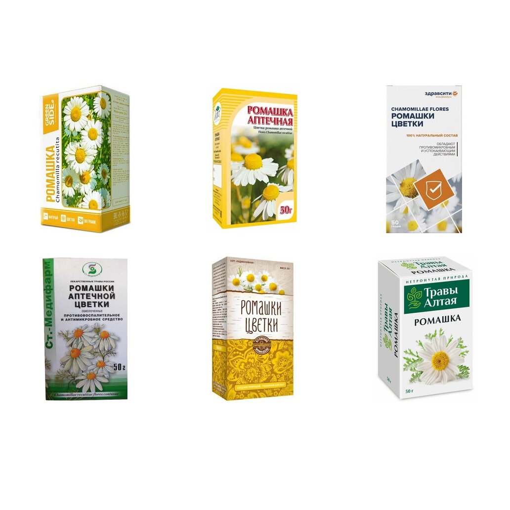 Ромашки цветки 50 г БАД (любой производитель)