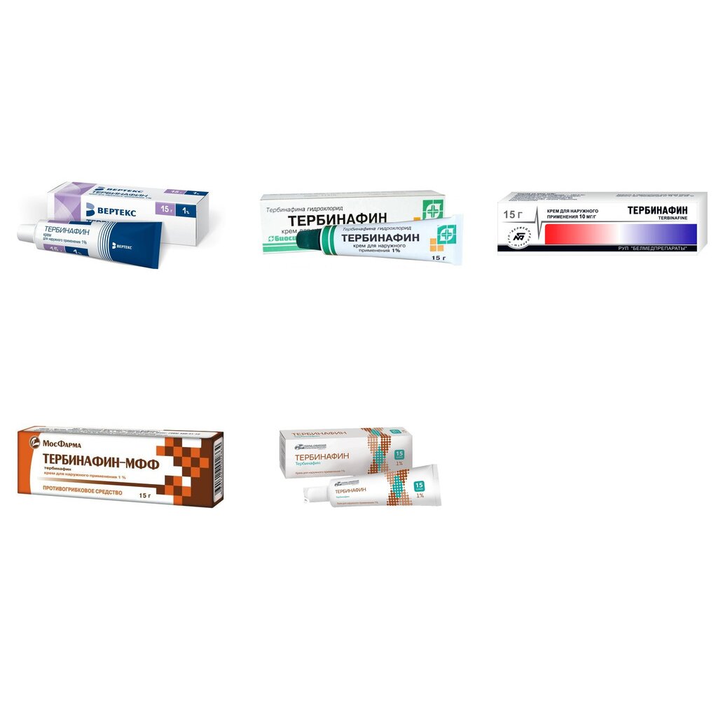 Тербинафин крем 1% 15 г (любой производитель)