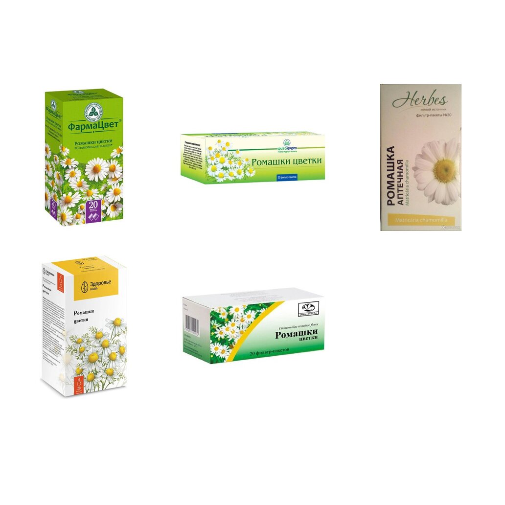 Ромашки цветки фильтр-пакеты 20 шт. (любой производитель)
