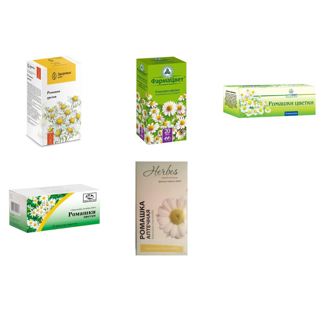 Ромашки цветки фильтр-пакеты 20 шт. (любой производитель)