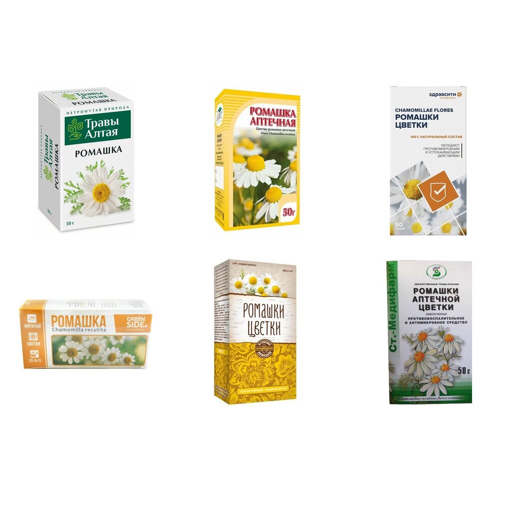 Ромашки цветки 50 г БАД (любой производитель)