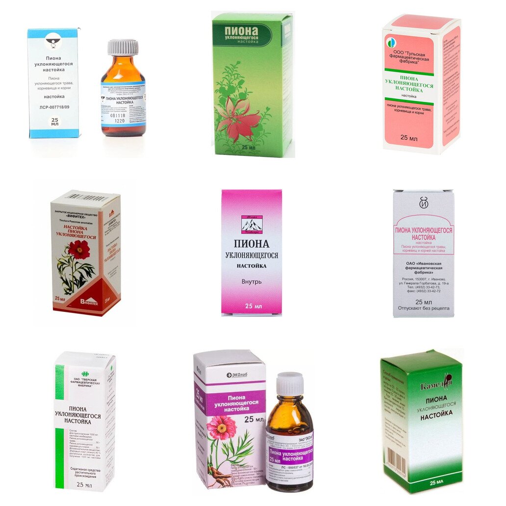 Пиона уклоняющегося настойка 25 мл (любой производитель)