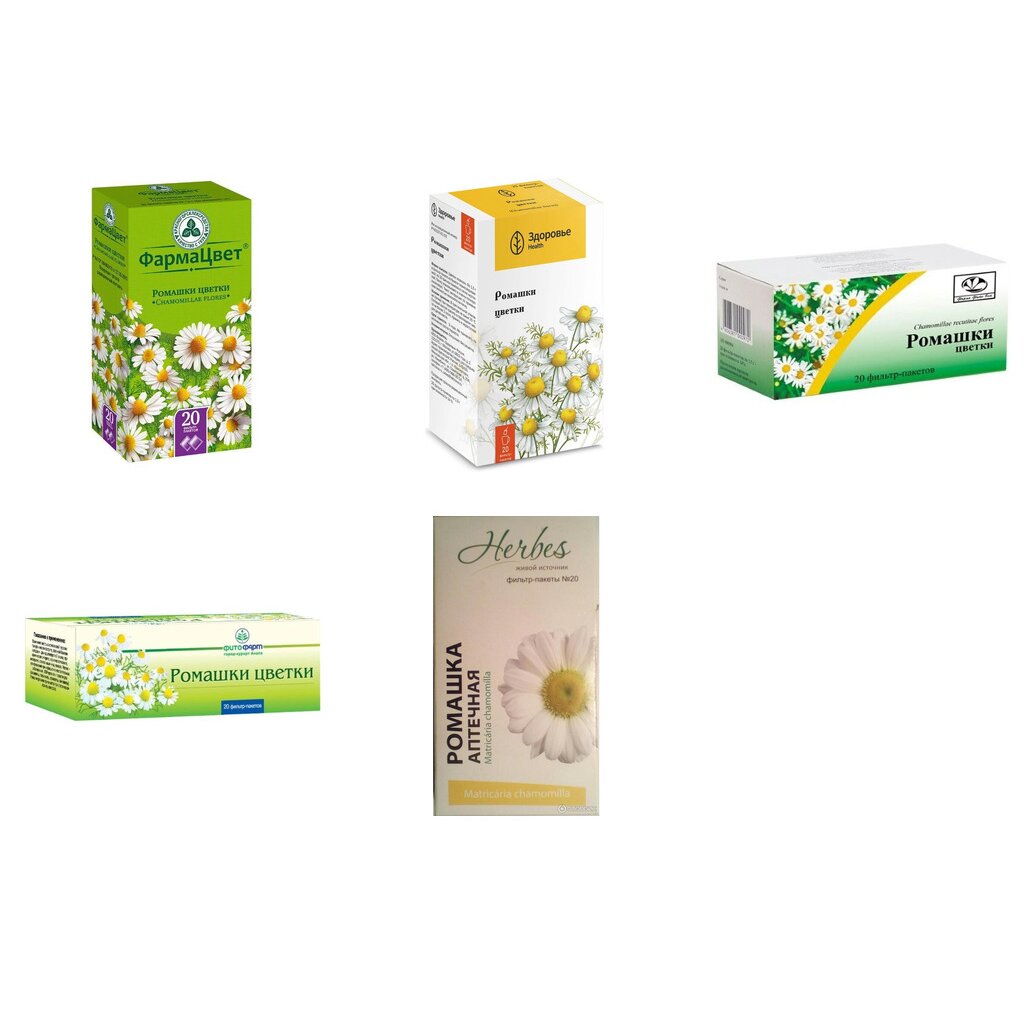 Ромашки цветки фильтр-пакеты 20 шт. (любой производитель)