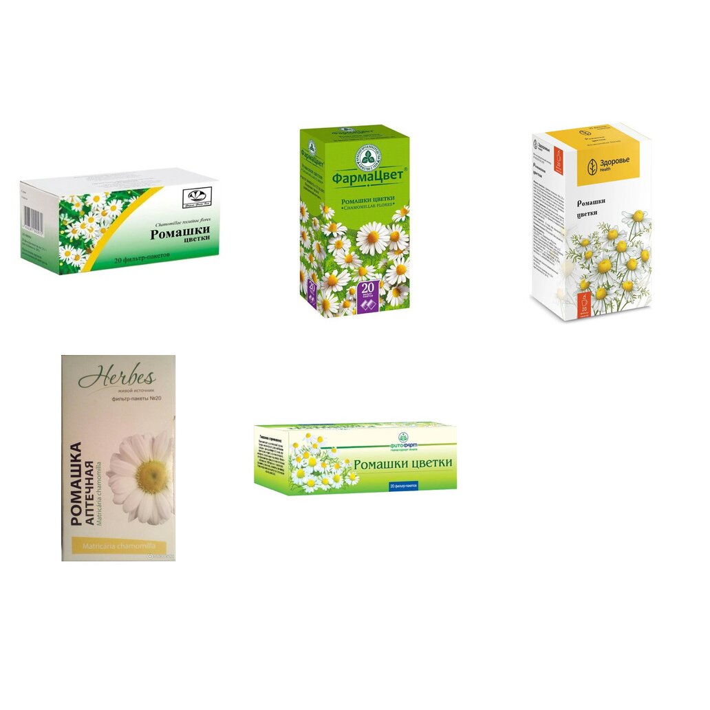 Ромашки цветки фильтр-пакеты 20 шт. (любой производитель)