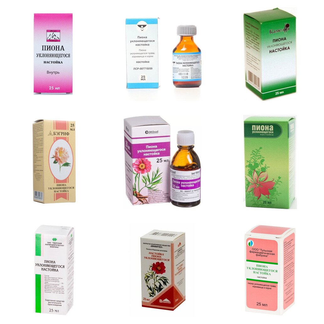 Пиона уклоняющегося настойка 25 мл (любой производитель)