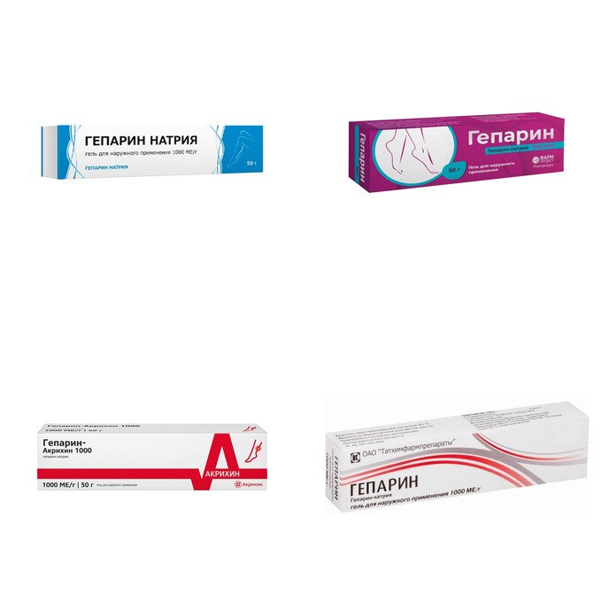Гепарин гель для наружного применения 1000 МЕ/г 50 г (любой производитель)