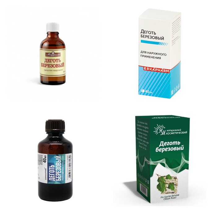 Деготь березовый косметический 40 мл (любой производитель)