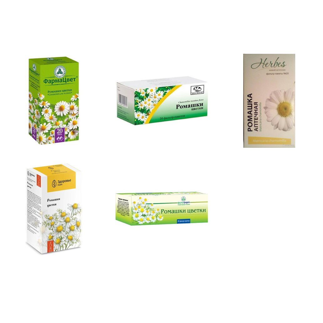 Ромашки цветки фильтр-пакеты 20 шт. (любой производитель)